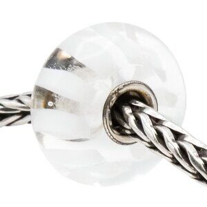 Trollbeads White Stripes Murano Glass Bead